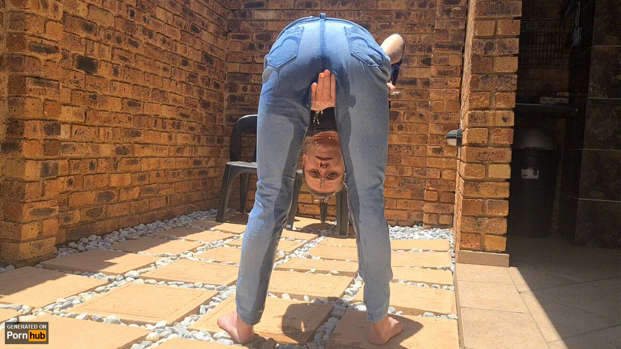 Petite Mia wetting her jeans while smoking