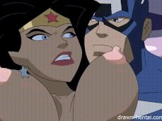 Wonder woman's breast move up and down gif