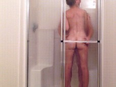 My ass is grabbed and pressed against the shower door gif