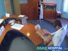 PERFECT SEXY BLONDE GETS PROBED AND SQUIRTS DOCTORS RECEPTION gif