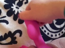 Pretty and pinkHottie toying in the morning gif
