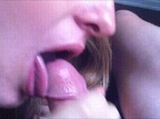 White goo in her mouth gif