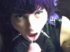 purple wig open mouth gif