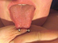 I Lick My Own Pierced Nipple gif