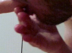 Blowjob on dildo covered with own cum / pipe sur gode couvert de mon sperme gif