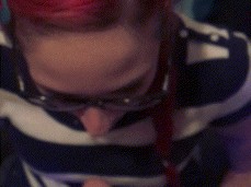 SEXY PAWG IN GLASSES 'INNOCENCE' SUCKIN AND SPITTIN ON MY HARD COCK IOWNHER gif