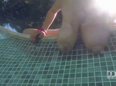 Big boobs in pool gif