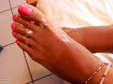Pink toes cumplay gif