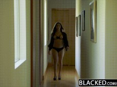 Abella Danger marches down hallway in skimpy outfit gif
