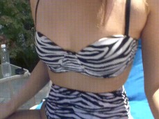 Mila Jade bikini "It's hot out" gif