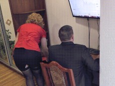 Boss and secretary . Hidden office camera . Short skirt gif