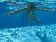Beautiful body dives into the pool gif