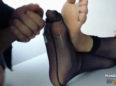 HandJoy * Cumshot on Goddess Hira's soles - goddess legs, feet and nylon gif