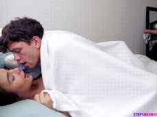 Blair Williams has sex under the covers while Mom folds laundry gif