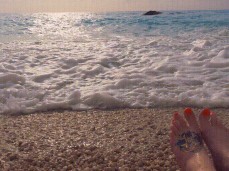 Ginger Feet on Sea Shore Beach gif