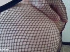 redhead  teasing by ass in fishnets gif