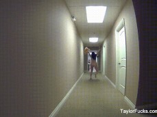 Taylor Vixen skipping down the hall after shower gif
