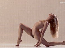 stretchy naked woman
