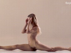 hot flexible woman naked stretching