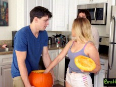 Mom catches Step  with his dick in a Pumpkin gif