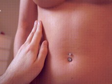 Beautiful boobs, belly piercing and tight pussy gif