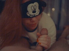 Ginger Mickey Mouse Sensual Blowjob HandJob gif