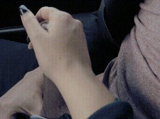 Working on his dick while he drives! gif