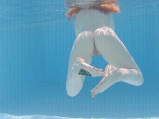 Ginger Redhead Curvy Body Underwater gif