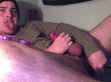 cumshot face and dildo gif