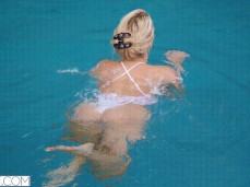 Mia Malkova swimming in thong bikini gif