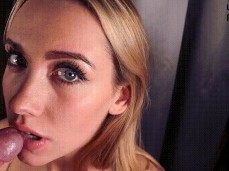 beautiful babe plays with cock gif