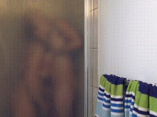 busty shower handjob gif