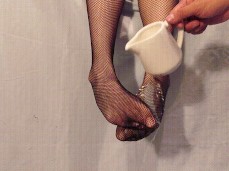 My daddy pours milk on my sexy feet gif
