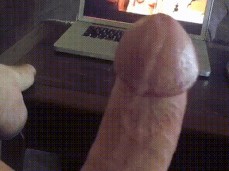 Jerking off my Thick White Dick with one big cumshot in slow motion BWC gif