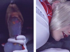 Spider quinn cosplay dildoing gif