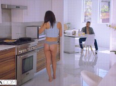 Ana Rose cooking in thong gif