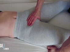 CamelToe in Grey YogaPants - touching pussy gif