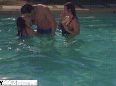 Keisha Grey and Leah Gotti want the same man in the pool gif