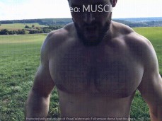 muscle show outdoors hot pecs  abs 0148 3