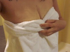 Teasing with My Tits in a Towel gif