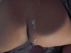 Cumshot from the back gif