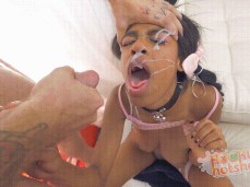 awesome ebony chick gets facial blasted gif