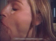 Heather Harmon Gets Cum in Her Eye and Then Takes a Throatpie gif