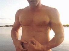 Jerking off at the lake in public gif