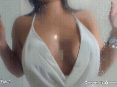 Teasing clothes on in shower gif
