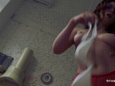 Sexy Redhead IngaQ Reveals Perfect Breast gif