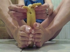 sexy banana footjob gif