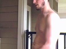 RighteousRod cums on the front porch gif