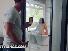 Peeping Tom takes cell phone video of la sirena in the tub gif