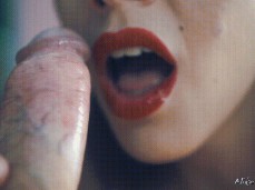 Red Lipstick Cum Swallow gif